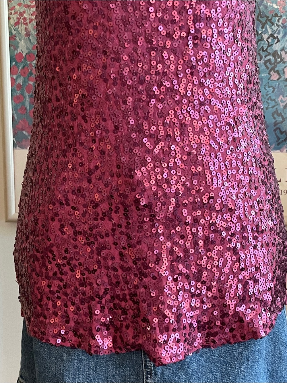 Vintage Y2K Wet Seal Pink Sequin Tank Top Medium Racerback Mermaidcore Summer - Picture 5 of 10